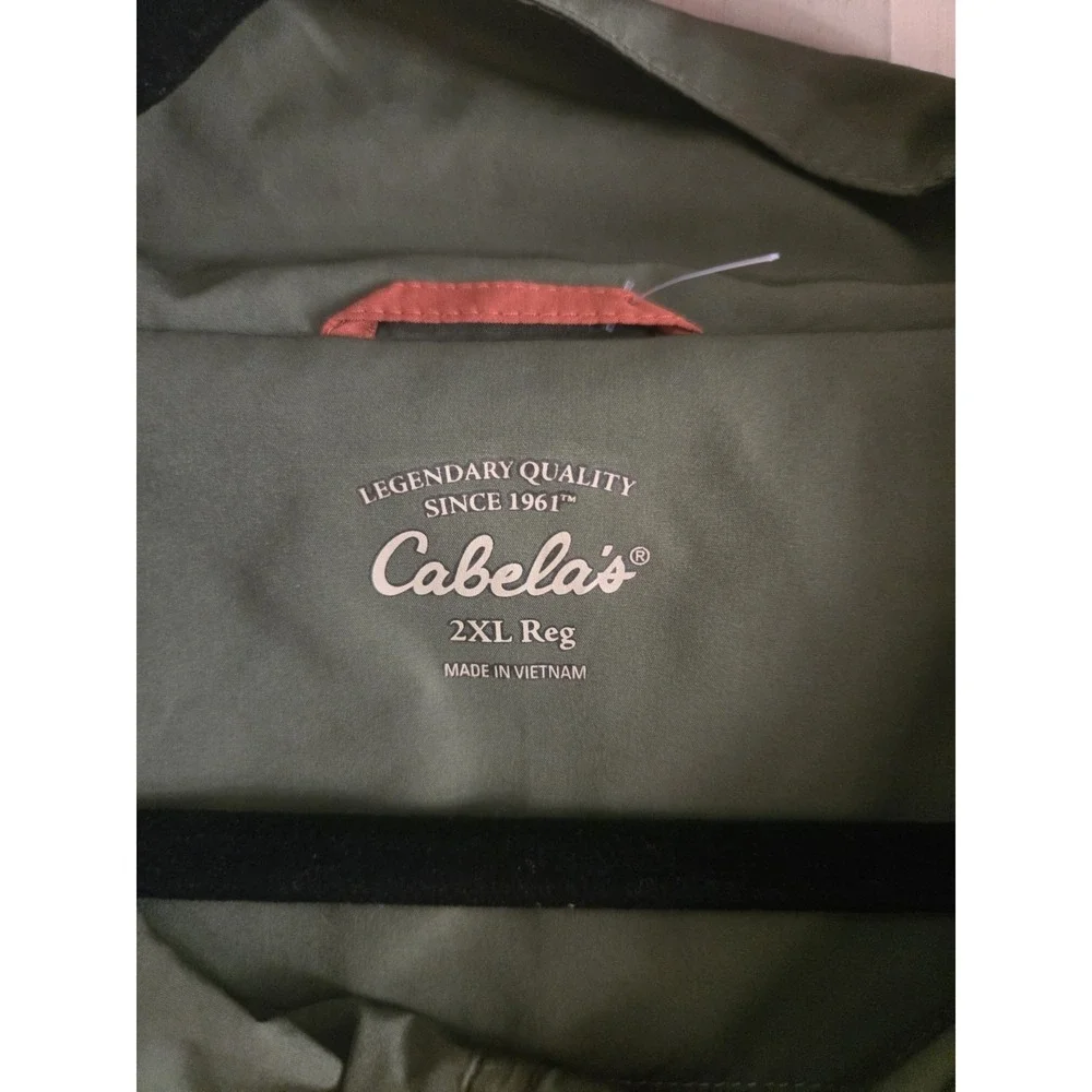Cabela's Windcrest 1/2 Zip Pullover Jacket Men's 2XL Olive Green Mesh Lined
